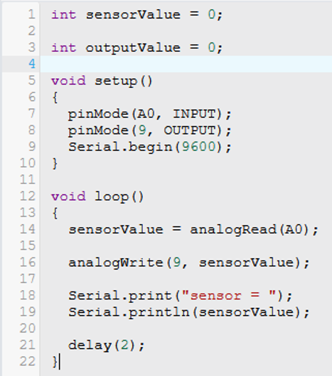 arduino code bij probeersel